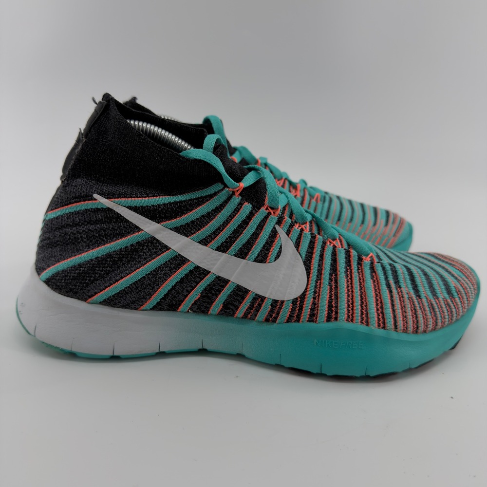 Nike Free Train Virtue Flyknit Mens 9 Dark Grey Turquoise Training